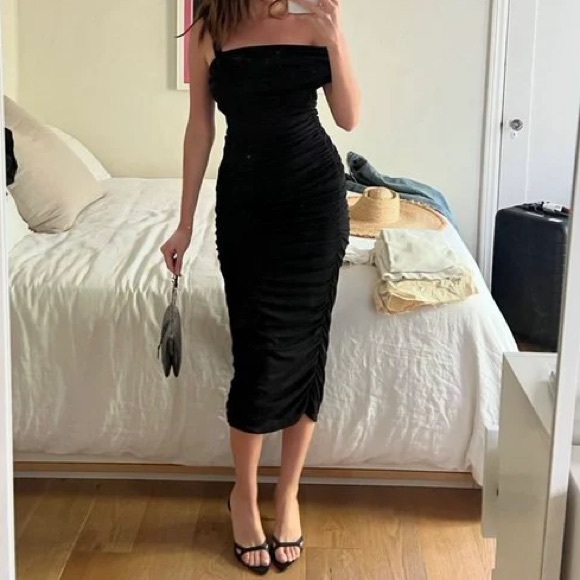 Reformation Alycia Knit Midi Dress in Black - Picture 8 of 11